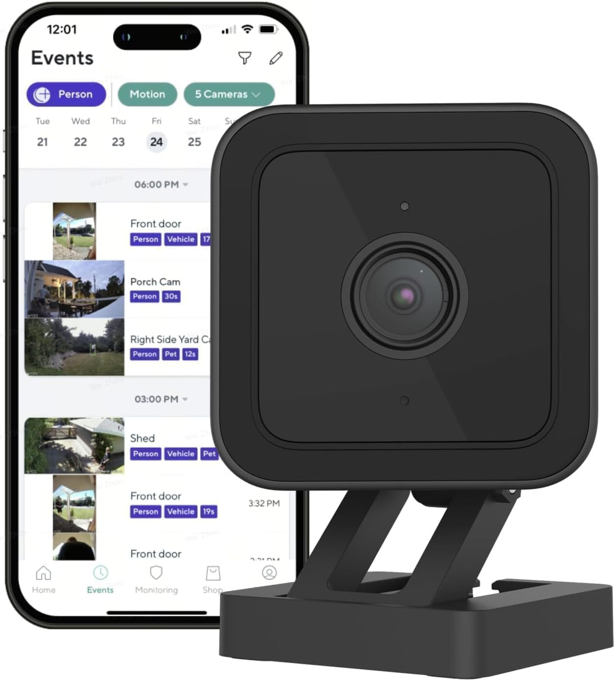 Wyze Cam v3 1080p HD Indoor/Outdoor Video Camera for Security, Pets, Baby Monitor, w/Color Night Vision, 2-Way Audio, Compatible with Alexa & Google (Renewed)