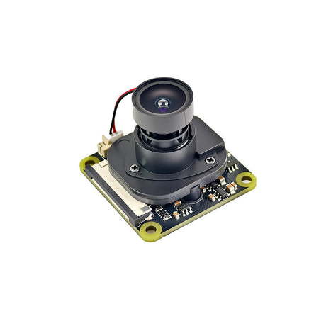 Close view of IMX662 camera module lens and cable connector