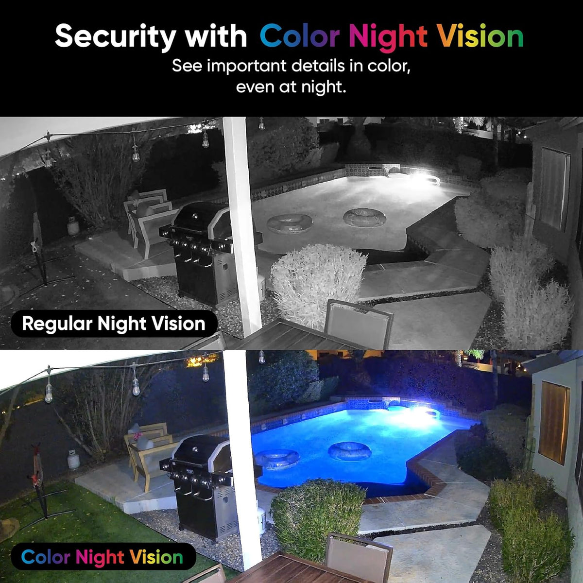 WYZE Cam v4 (أحدث طراز)، كاميرا مراقبة بالذكاء الاصطناعي بدقة 2.5K، كاميرات داخلية/خارجية لأمن المنزل، مراقبة الطفل وكاميرا للحيوانات الأليفة، رؤية ليلية ملونة نابضة بالحياة، لا يشترط اشتراك